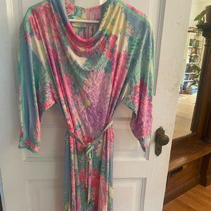 1970s Leonard Paris Garden Print Vintage Dress